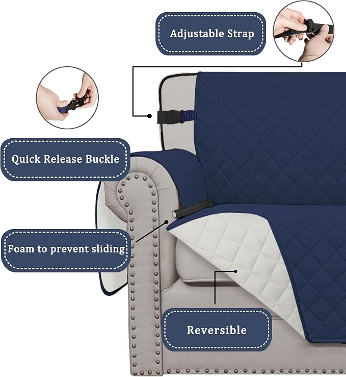 Easy-Going Reversible Couch Cover, Chair 30 in, Water Resistant Furniture Mat - Image 3