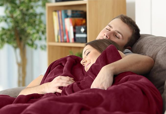 Utopia Bedding Soft Fleece Bed Blanket Throw Size Burgundy | Microfiber Plush - Image 4