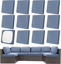 12Pcs Patio Cushion Covers, Outdoor Stretch Cushion Covers, Washable | Stretch by Unknown