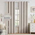MIULEE 100% Blackout Linen Curtains by MIULEE