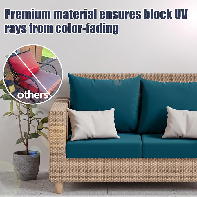 8Pcs Outdoor Cushion Covers, Stretch Patio Furniture Couch Chair Slipcovers | - Image 5