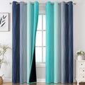 Navy Blue and Teal Gradient Blackout Curtains by ESTELARTEXTILER