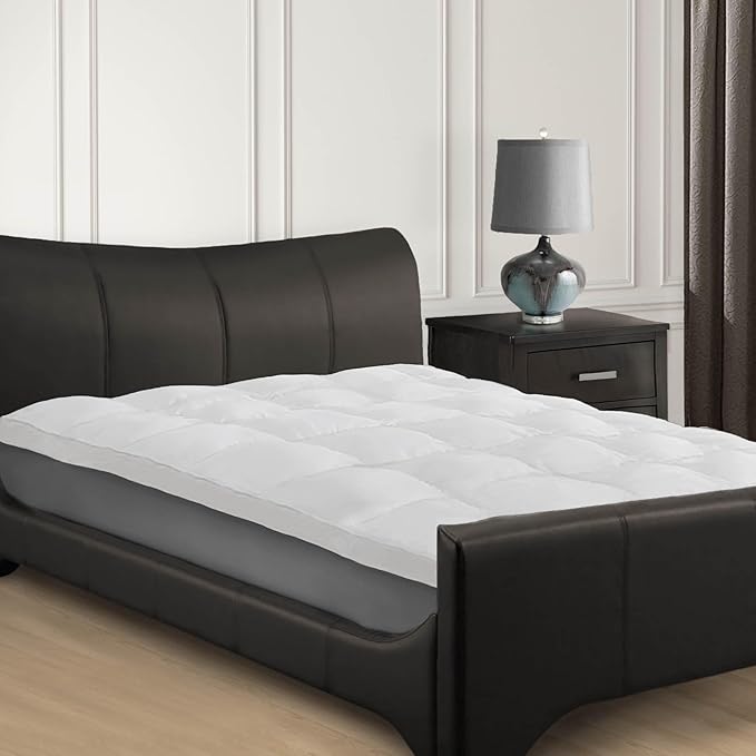 Superior Mattress Topper, Down Alternative, 2 Inch Deep Sized Bed Pillow Top, Comfort Pad, Fluffy Mattress-Topper Protector, Plush Cooling Extra Soft, Hotel Quality, All-Season, Twin XL, White