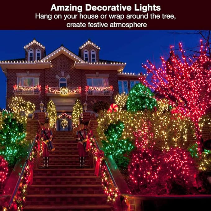 BrizLabs Red Christmas String Lights, 69.6ft 300 Count Incandescent Christmas Lights, 120V UL Certified Connectable Mini Light String for Indoor Outdoor Xmas Tree Garden Patio Decor