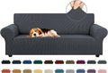 Stretch Couch Covers for Sofa, 3 Cushion Couch Slipcover, Charcoal | 1-Piece by KEKUOU