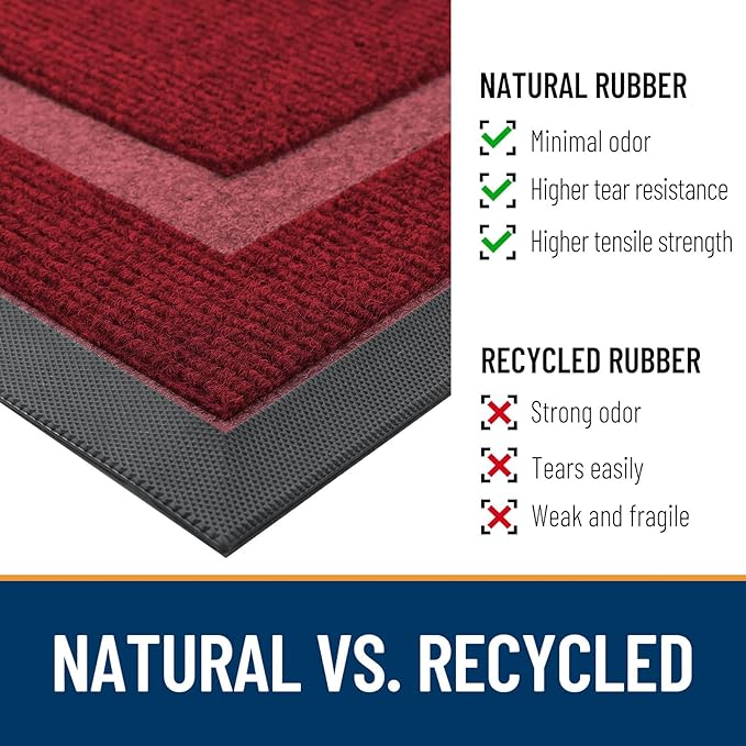 OLANLY Half Circle Front Door Mat Outside 29.5x17 All-Season Rubber Doormat | - Image 5