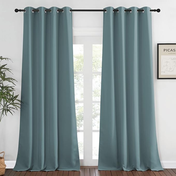 NICETOWN Blackout Greyish Blue Curtains & Drapes by NICETOWN