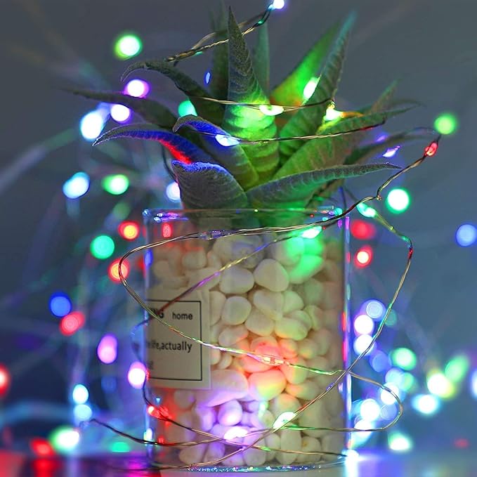 Sanniu Led Fairy Lights Battery Operated, 6 Packs Mini Battery Powered Copper Wire Starry String Lights for Christmas,Bedroom,Wedding,Parties,Patio,Indoor,Home Decoration (5m/16ft Multicolor)