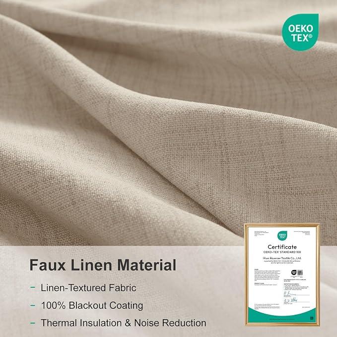 Linen Textured Total Blackout Curtains - Image 8