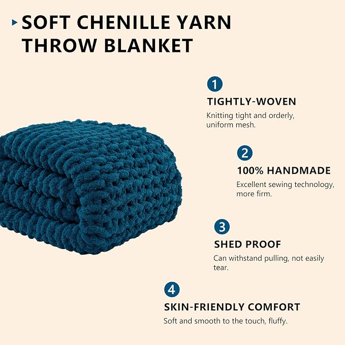 L'AGRATY Chunky Knit Throw Blanket - Image 2