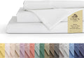 Linen Home 100% Cotton Percale Sheets Twin XL Size, White, Deep Pocket, 3 Pieces Set - 1 Flat, 1 Deep Pocket Fitted Sheet and 1 Pillowcase, Crisp Cool and Strong Bed Linen