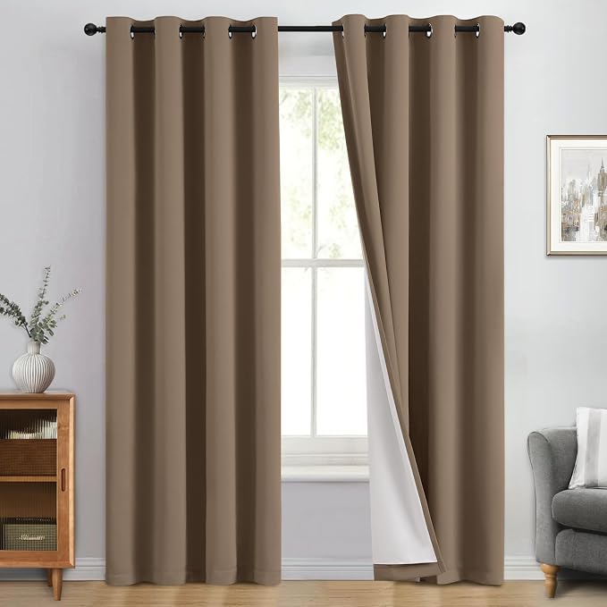 Yakamok Khaki Blackout Curtains 84 Inches Long by Yakamok