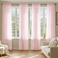 MIULEE Blush Pink Sheer Curtains 108 Inches Long 4 Panels 42 x 108 Inches | by MIULEE