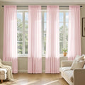 MIULEE Blush Pink Sheer Curtains 84 Inches Long 4 Panels 42 x 84 Inches | Light by MIULEE