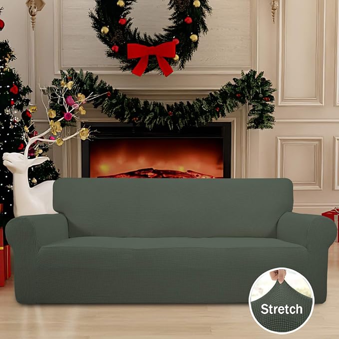 Easy-Going Stretch Oversized Sofa Couch Slipcover Washable Olive Green | - Image 2
