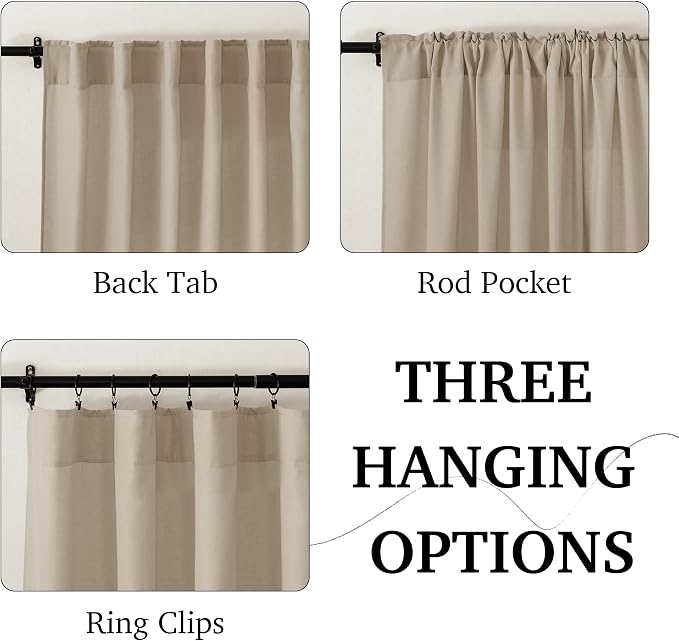 RYB HOME Sheer Curtains 108 inches, Extra Long Floor to Ceiling Curtains | - Image 2