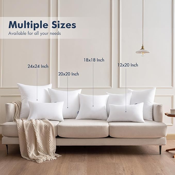 MIULEE 28x28 Euro Pillow Inserts 2 Pack, Throw Pillows - Image 9