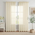 MIULEE 2 Panels Light Cream Sheer Curtains by MIULEE