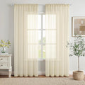 MIULEE Light Cream Sheer Curtains 54 X 84 Inches, 2 Panels | Solid Color by MIULEE