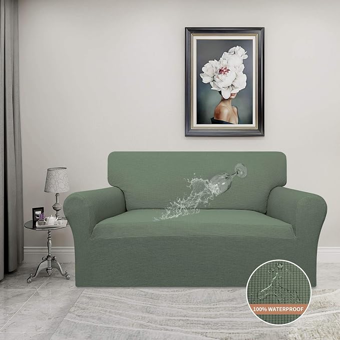 Easy-Going 100% Waterproof Loveseat Couch Cover Stretch Jacquard Sofa Cover | - Image 2