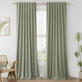 Sage Green 100% Blackout Curtains 132 Inch Length 2 Panels Set by Guken