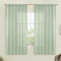 Semi Sheer Linen Curtains 63 Inch by LAMIT