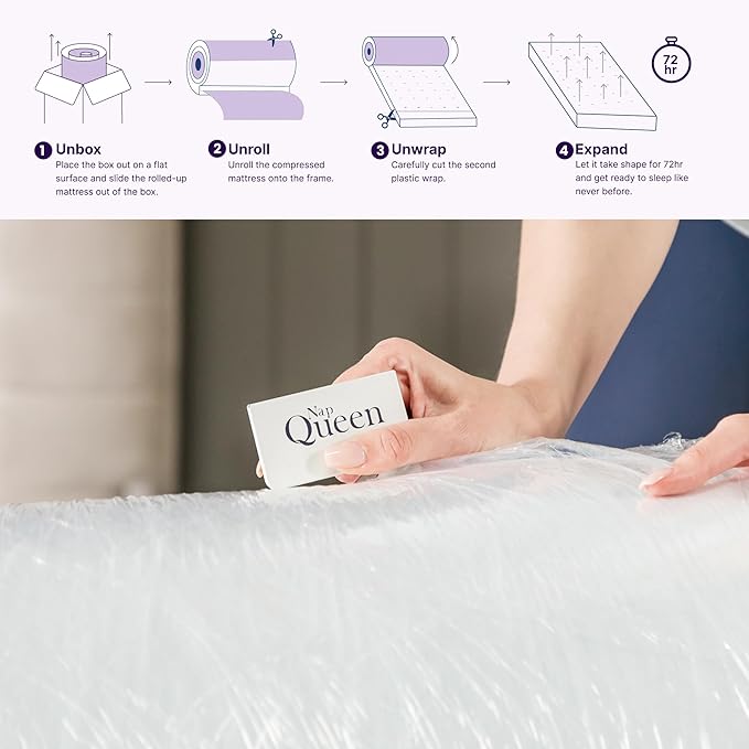 NapQueen 5 Inch Twin Memory Foam Mattress, Medium Feel, CertiPUR-US Certified, Bed in a Box, Breathable Soft Fabric Cover, White