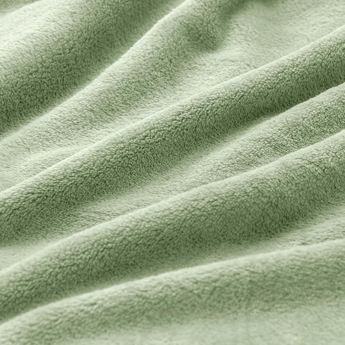BEDELITE Fleece Blanket Soft Plush Twin Size Blanket Sage Green 60"x80" | Ultra - Image 9