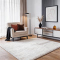 White Rabbit Striped Plush Rug 5'x8', Fluffy Shaggy Area Rug by CHOVY