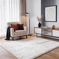 White Rabbit Striped Plush Rug 3'x5', Fluffy Faux Fur Shaggy Area Rug by CHOVY
