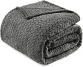 Exclusivo Mezcla Fleece King Size Blanket for Bed, 90x104 Inches Soft Cozy Jacquard Flannel Blankets, Lightweight Fuzzy Plush Warm for Winter, Dark Grey