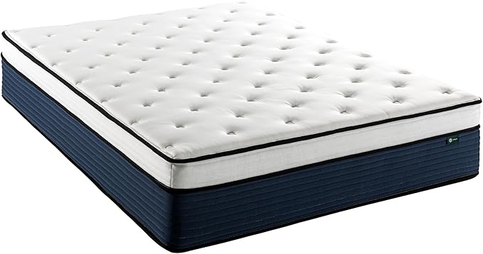 ZINUS 14 Inch Cooling Comfort Support Hybrid Mattress [New Version], King, Fiberglass Free, Medium Plush, Cooling Motion Isolation, Certified Safe Foams & Fabric, Mattress in A Box