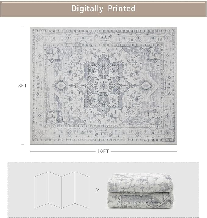 Washable Rugs 8x10 Area Rugs for Living Room, Dining Room, Playroom | Ultra - Image 2