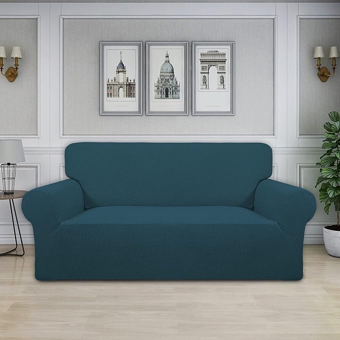 Easy-Going Stretch Oversized Loveseat Couch Covers Washable Deep Teal | 1-Piece - Image 2