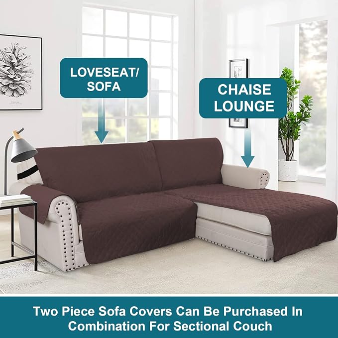 Turquoize 100% Waterproof Sofa Covers Chaise Lounge L Shape Sofa Protector - Image 5