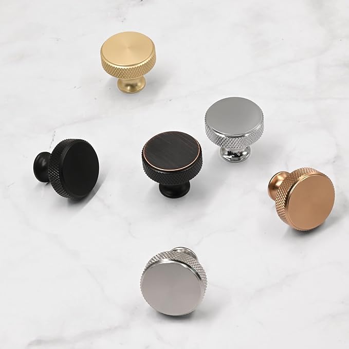Asidrama 10 Pack Oil Rubbed Bronze Kitchen Cabinet Knobs Knurled Dresser Knob Drawer Knobs Cabinet Hardware Aluminum Knob for Dresser Drawers