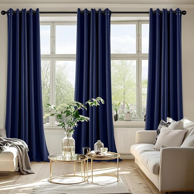 MIULEE Blackout Curtains for Bedroom 2 Panels 40 x 96 Inch Long Navy Blue | - Image 6