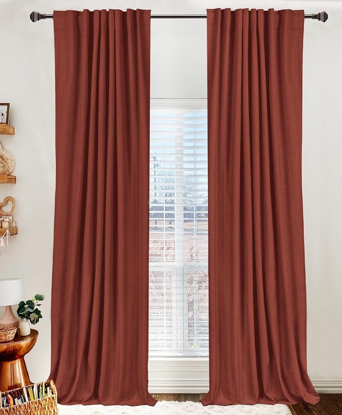 Faux Linen Total Blackout Curtains by 100BlackoutShield