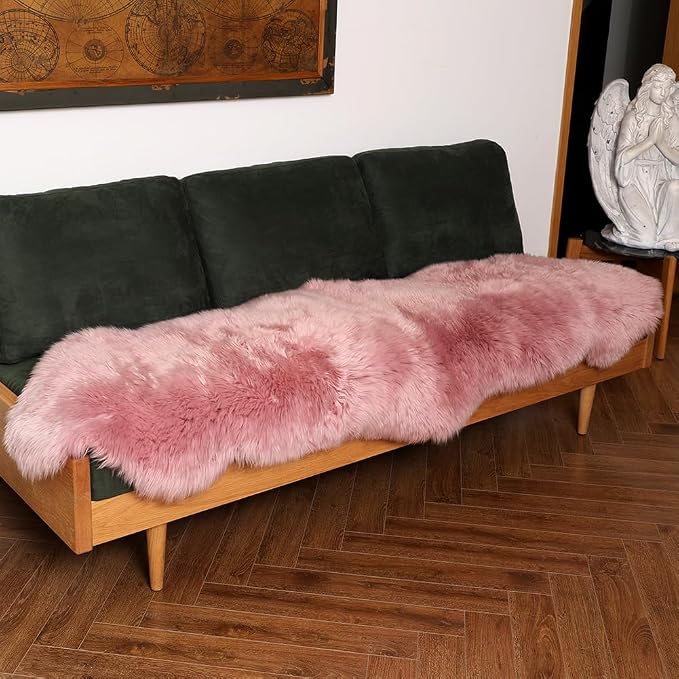 IRIWOOL Premium Genuine Fur Sheepskin Rug Real Australia Sheepskin Natural - Image 2