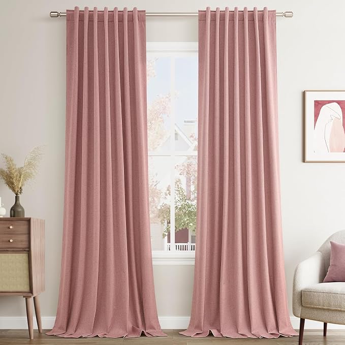 100% Blackout Curtains 84 Inch Length 2 Panels Set by Guken