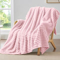 BEDELITE Ribbed Twin Blanket for Couch & Bed, Cherry Blossom, Warm Yet by BEDELITE