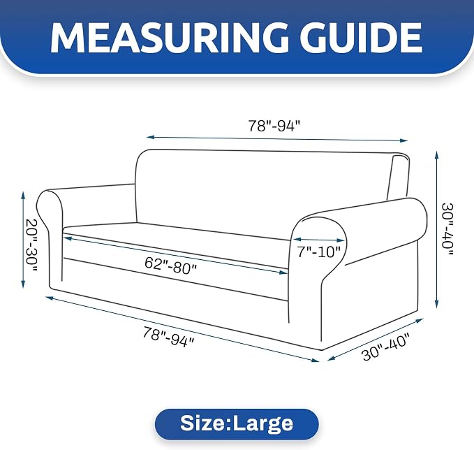 Stretch Couch Covers for Sofa, 3 Cushion Couch Slipcover, Elastic Bottom for - Image 4