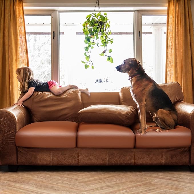 Fuloon Fuax Leather Couch Cushion Slipcover, Waterproof Stretch Covers - Image 6