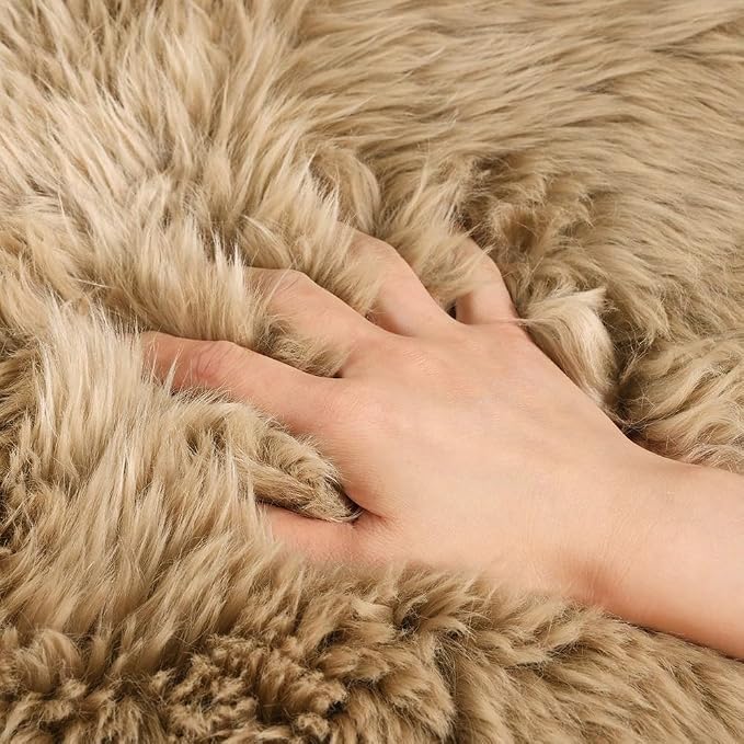 LLB Genuine Sheepskin Area Rug Wool Rug Fur Carpet Fluffy Shaggy Fur Rug - Image 6