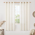 Cream Linen Sheer Curtains 78 inch Length by LAMIT