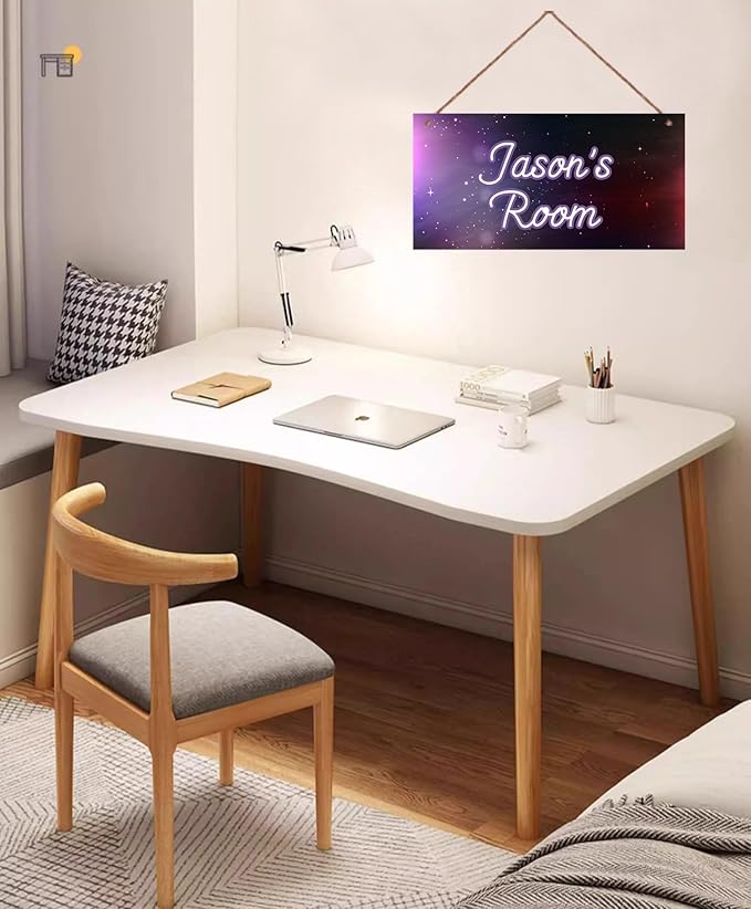 Personalized Outer Space Sign Universe Themed For Kids Room Nursery Baby Playroom Door Art Décor For Little Man Cave,Custom Name Stars Wall Decor Decorative Plate for Boys Room Girls Bedroom