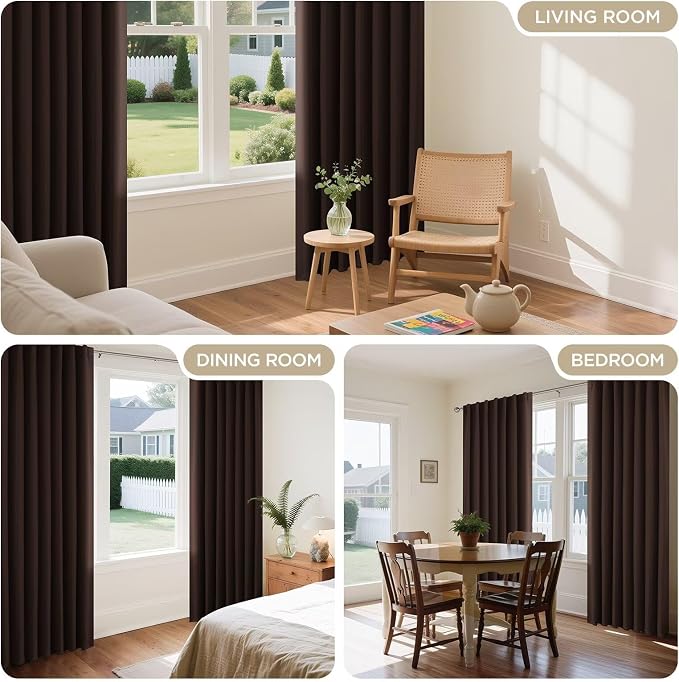 Joydeco Blackout Curtains 108 Inches Long, Thermal Insulated Black Out Curtains - Image 7