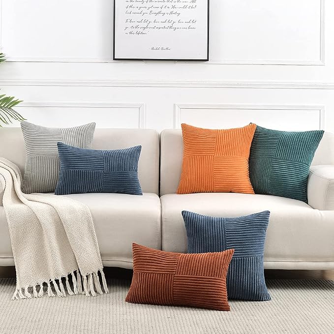 Fancy Homi 2 Packs Teal Samll Decorative Throw Pillow Covers 12x12 Inch - Image 7