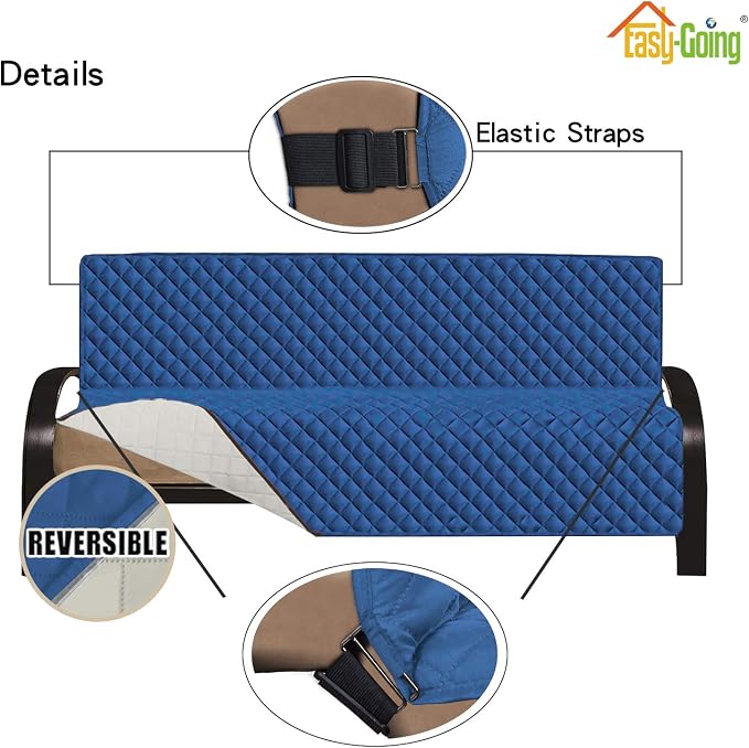 Easy-Going Reversible Couch Cover, Large Futon Sofa, Water Resistant Furniture - Image 3