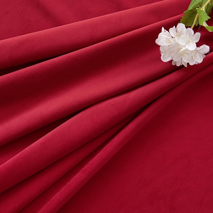 MIULEE Velvet Curtains 50W x 84L 2 Panels Red Blackout Curtains | Luxury velvet - Image 7